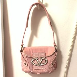 Vintage Valentino hobo bag baguette pink velvet ❤️